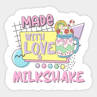 Powered By Love Milkshake Retro 80s 90s Who Loves Milk Shakes Sticker